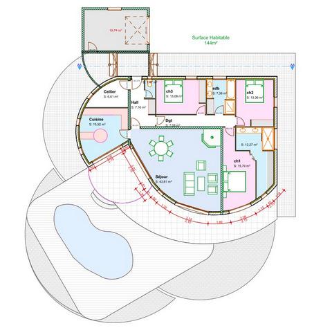 144m²